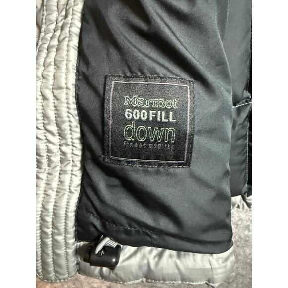 Marmot Mens G73550 600 Fill Down Gray Puffer Jacket - Size Medium - Picture 6 of 10